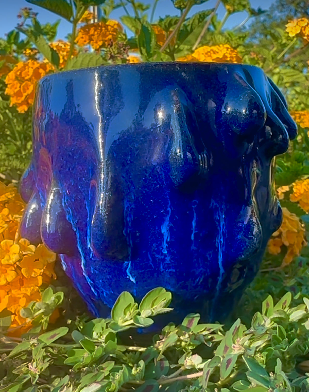 Deep Blue Drip Vessel