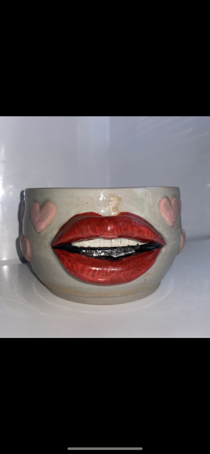 Large Heart and Lips Plant Pot